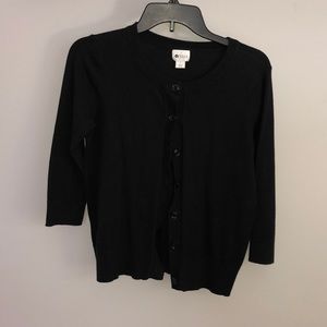 Black 3/4 sleeve button down sweater